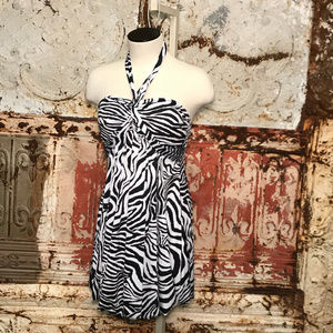 🔥4/20🔥Fe Fashion Zebra Stripe Mini Dress [907b6]